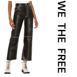 WE THE FREE The It Factor Vegan Leather Cropped Trousers, Size 2.